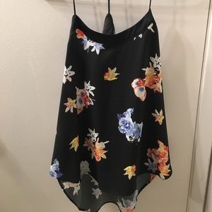 Express black floral silky tank